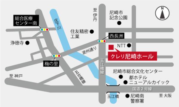 クレリ尼崎ホールmap